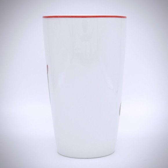 😎 Fitz & Floyd Gourmet Happy Holidays Tall Mug Latte Cup Stockings Handle 18 Oz - Picture 3 of 7